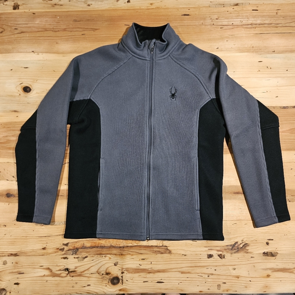 Spyder Men's Constant Full Zip Fleece Sweatshirt, Medium, Gray and Black